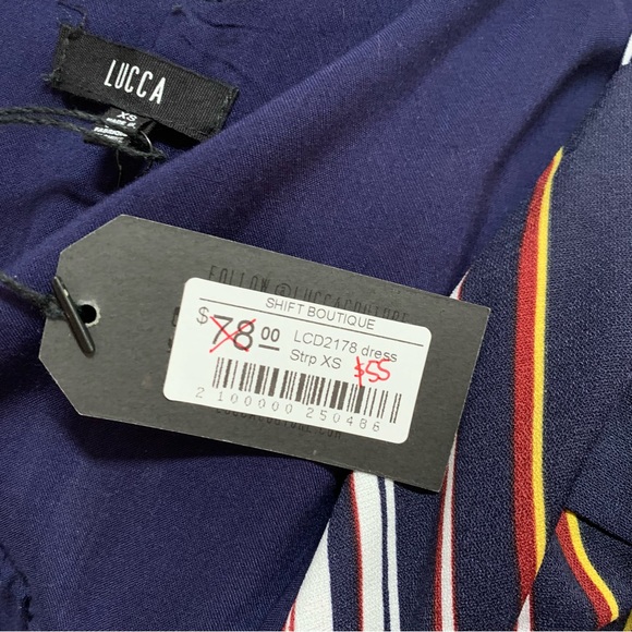 LUCCA COUTURE | NWT Striped Wrap Midi Dress Size XS - Picture 10 of 12